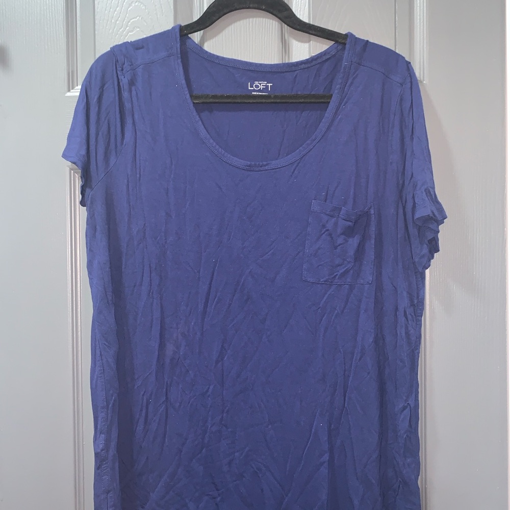 LOFT Women's Deep Blue Short Sleeve Tee